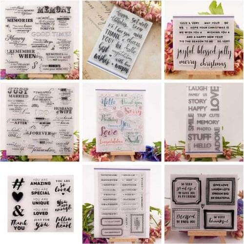 Wishes Words phrases Transparent Clear Silicone Stamps for DIY Scrapbooking Card Making Kids Fun Decoration Supplies