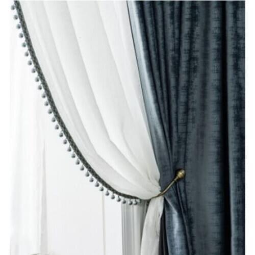 Light luxury shading Dutch cashmere curtains Nordic thick solid color chenille flannel living room bedroom custom