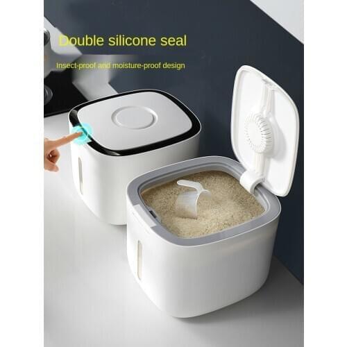 Rice Bucket Insect-proof And Moisture-proof Sealed 10 Kg Flour Nut Food Storage Tank Household Storage Rice Storage Box
