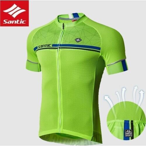 Santic Cycling Short Sleeve Jersey Moutain MTB Bike Shirts Jersey Bicycle Tops Clothes Breathable Ciclismo Professional Clothes