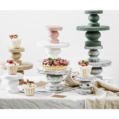 Vintage white /Pink cake stand cupcake trays wedding home decoration storage racks dessert table photograph background tools