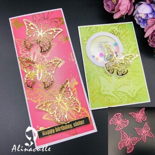 Metal Cutting die Cut 4pc Butterfly Scrapbooking Paper Craft Handmade Album Card Punch Art Alinacutle Cut Dies
