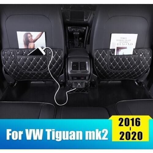 Car Seat Back Protective Pad Cover Children Kick-Proof Mat For Volkswagen VW Tiguan 2 mk2 2016 2017 2018 2019 2020 Accessories