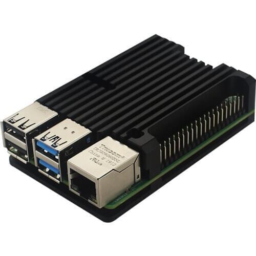 Raspberry Pi 4 Case Passive Cooling Metal Enclosure Aluminum Alloy Box Radiating Protective Shell for Raspberry Pi 4 Model B