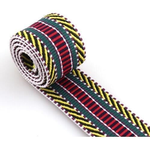 1 1/2 Inch Cotton Webbing Stripe Webbing Belt Handbag Strap Canvas Webbing Dog Collar webbing Stripe Polyester Bag strapping