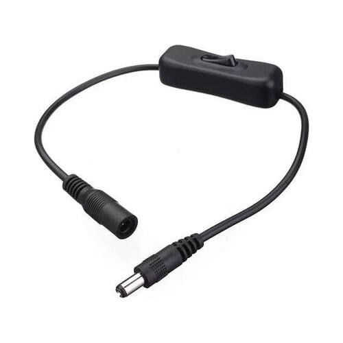 10pcs/lot 5.5x2.1mm for DC In Line Power Cable Jack Wire Connector With ON OFF Switch For LED Strip Light 12V 1A