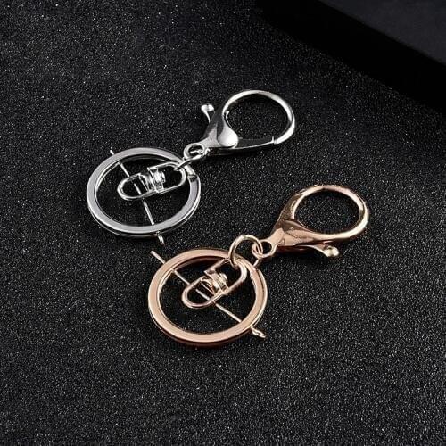 100Pcs/Lot Split Ring Lobster Clasp Keychain Connectors Findings Key Chain DIY Making Jewelry Accessories Wholesale 6.7x3cm