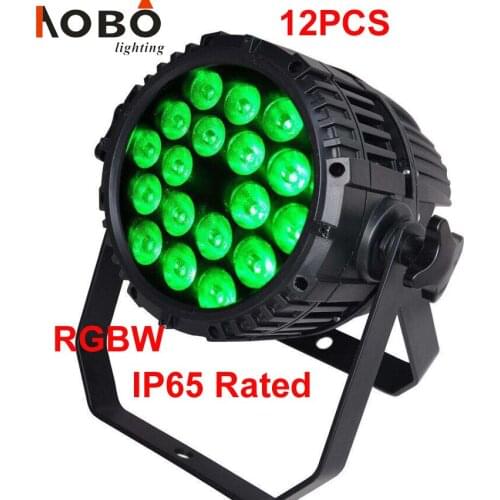 12pcs/Lot IP65 Outdoor Stage Lighting 18X10W DMX LED Par UP Wash Lights Wedding disco led light christmas dj equipment