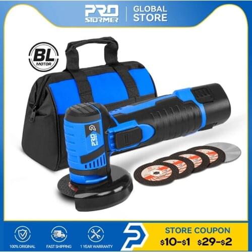 12V Mini Brushless Cordless Angle Grinder 19500RPM Polishing Grinding Machine 2.0mAh Electric Power Tools for home by PROSTORMER