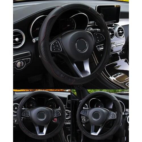 38cm Car Sterring Wheel Cover Leather Steering Wheel Cover Anti Slip PU Leather Breathable Universal
