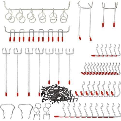 52Pcs Pegboard Hooks Assortment Home Storage Hooks System Peg Board Tool Hanger Set Garage Kitchen Workshop Organizer Utility Ho