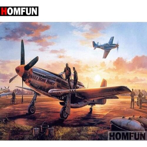 HOMFUN Full Square/Round Drill 5D DIY Diamond Painting "Helicopter character" Embroidery Cross Stitch 5D Home Decor A16412