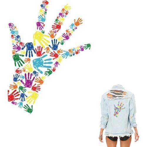 COSBILL The Five Color Palm For Clothes Patches A-level Washable DIY Iron On Patches Decoration Accessory Applique Sticker Y-089