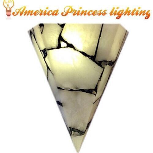 E27 parquet marble wall lamp corridor balcony bedroom bedside lamp, size: 35*28*12CM, AC110-240V