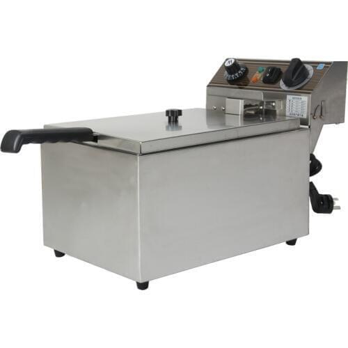 Electric Deep Fryers Single - cylinder single sieve electric fryer frying machine pan fry pan NEW