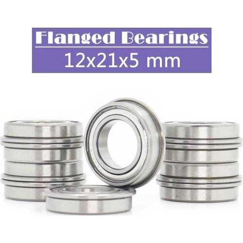 F6801ZZ Flange Bearing 12x21x5 mm ABEC-1 ( 10 PCS ) Thin Section Flanged F6801 Z ZZ Ball Bearings