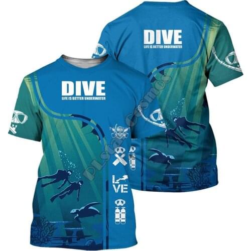 Scuba Diving 3D Printed t-shirt Harajuku Streetwear T shirts Cosplay Costumes Men For Women Short Sleeve Drop Shipping