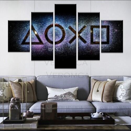 Canvas Poster 5 Pieces Gamer Video Game Playstation Console Gaming Room Painting On Wall Art Prints for Boys Bedroom Home Decor