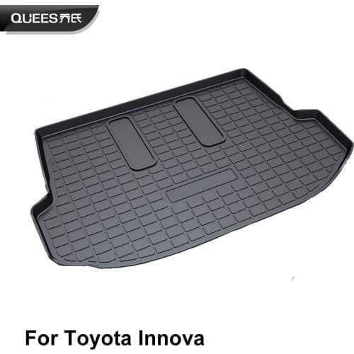 QUEES Custom Fit Cargo Liner Trunk Floor Mat for Toyota Innova AN40 AN140 2009 2010 2011 2012 2013 2014 2015 2016 2017 2018
