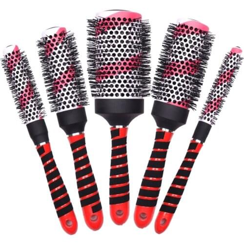 Mythus High Quality Hairdressing Round Comb Nano Thermal Hair Ceramic Ionic Brushes In 5 Size Hairdresser Blowing Brush Curling