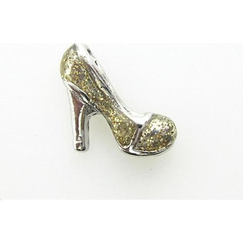 Hot Selling 30pcs Sparkles High Heel Shoe Floating Charms Living Glass Memory Floating Lockets Charms DIY Jewelry Charm
