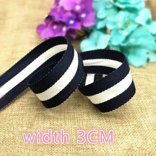 Hot Width 3cm length 1meters Deep blue and white ribbon For Wedding Party Handmade DIY Christmas Gift Decoration supplies ribbon