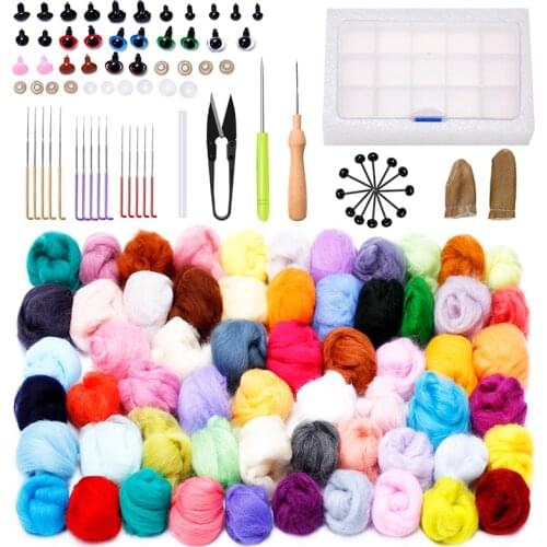 LMDZ Needle Felting Kit Wool Felting Tool Kit with Wool Roving Felting Foam Mat Needles Needle Felting Supplies for Beginner