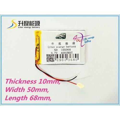 Best battery brand Size 105068 3.7V 4000mah tablet battery with Protection Board For PDA Tablet PCs Digital Products Fr