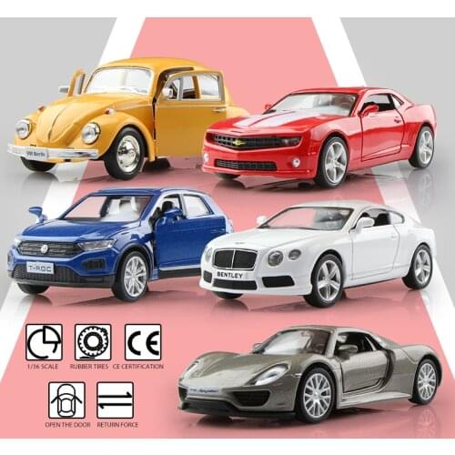 1:36 Alloy Car Model RMZ city Chevrolet Camaro T-ROC SUV Pull Back Action Simulation Exquisite Diecasts Toy Vehicles Kids Gifts