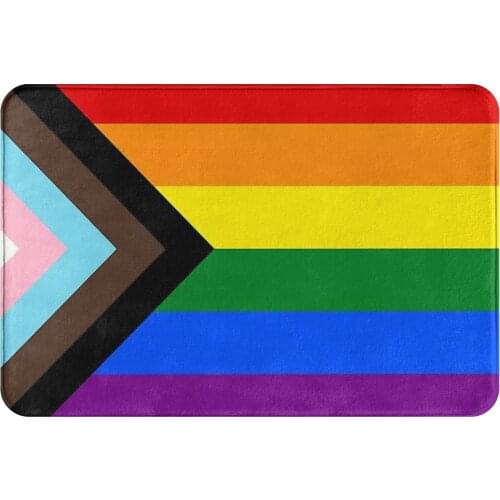 LGBQ Flag Non-slip Doormat Progress Pride Bath Kitchen Mat Welcome Carpet Indoor Pattern Decor