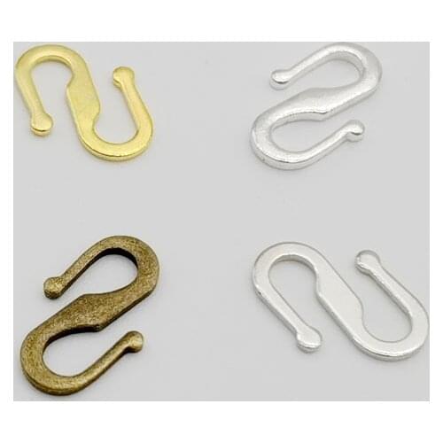 Factory Price Wholesale!!! 11.5x7mm "S" Shape Toggle Hook Clasps Gold / Silver / Bronze Plated Jew Popular Craftselry Findings