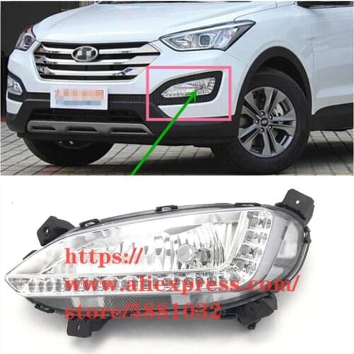 Front LED Fog Light For Hyunda i Santa Fe IX45 Left/Right Front Daytime Running Light/Front Fog Lamp