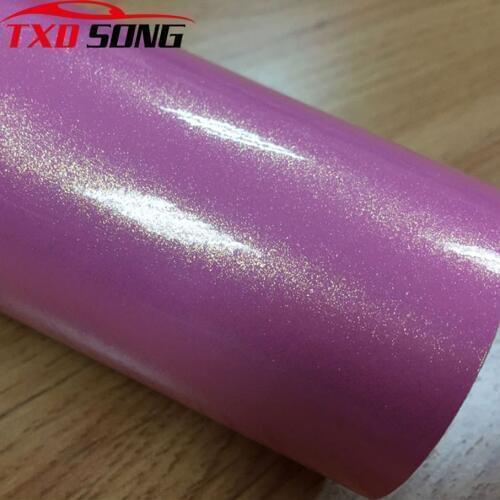 Premium quality Pink golden sand glitter wrap film with air free bubbles Pink golden glitter pearl car sticker