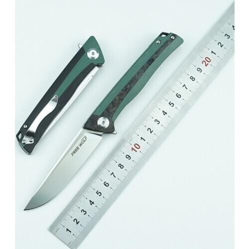 LEMIFSHE folding knife D2 blade G10/CF+ steel handle outdoor camping kitchen pocket fruit knife multifunctional EDC tool