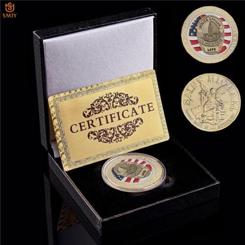 US Saint Michael Archangel Los Angeles Police Department Officer Law Enforcement Brigade Captain LAPD Bronze Token Souvenir Coin