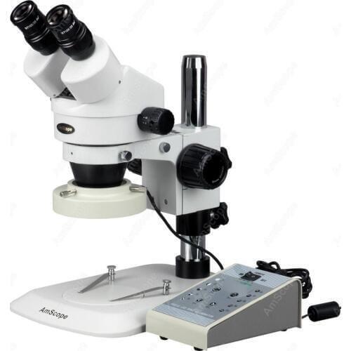 Stereo Zoom Microscope--AmScope Supplies 3.5X-45X Stereo Zoom Coin Microscope with Variable 80-LED Ring Light SM-1BNX-80AM