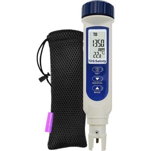Water Quality Tester Pentype TDS Salinity Meter Detector Data Hold Hydrometer Bog LCD Display with FREE Pouch