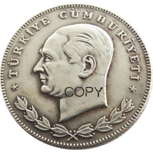 Turkey 1934 100 Kurus Silver Plated Copy Coin