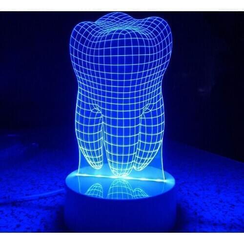 USB Cable Tooth Lamp 3D Night Light Remote Controlled Hologram Illusion Night Light Table Lamp Bedside Lamps as Home SA593 T45