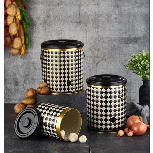 Vip John Checkered Metal Onion Potato Set 3'lü
