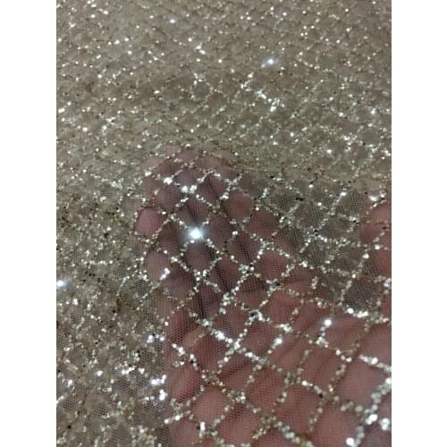 High quality French tulle lace with SYJ-442 embroidery clothing material 5 yards African cord net guipure fabric glitter