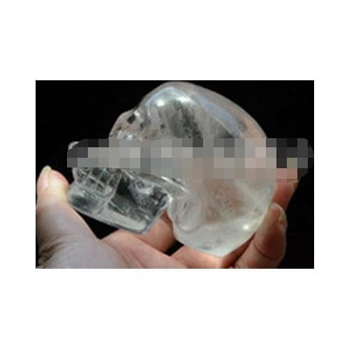 WBY---402+++TIBET HIMALAYAN NATURALWATER CLEAR QUARTZ CRYSTAL SKULL CARVING