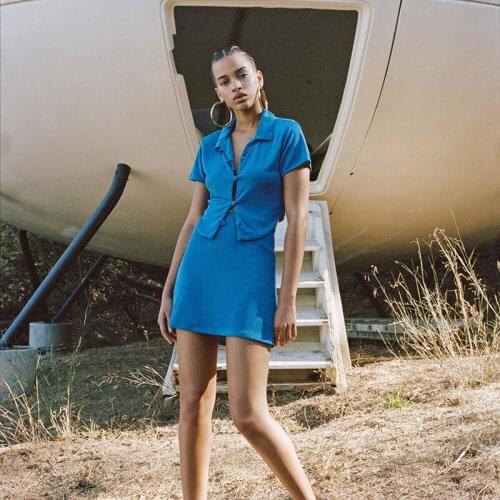 2021 Summer Solid Color Shirts Women Short Sleeve Lapel Button Down Crop Tops Casual Elegant Blouse Tops Female Harajuku