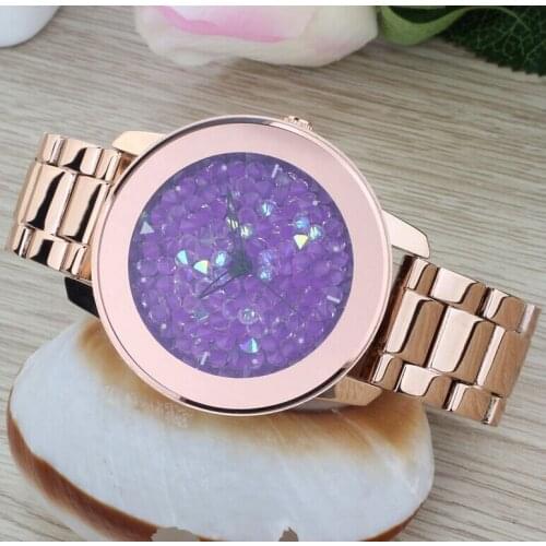 2019 Luxury Guou Top Brand Gold Steel Band Women Watch Full Crystal Dress Watch Ladies Diamond Rhinestone Quartz With Logo Gift