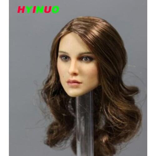1/6 Scale Female Girl Lady head Sculpt KIMI TOYS KT008 Head play Long Curly Hair F 12 Inches Phicen HT Body Figure