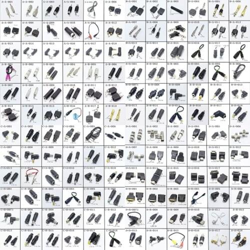 1pcs 5.5*2.5/5.5*2.1/4.8*1.7/4.0*1.7/2.5*0.7/5.0*3.0mm DC Power Plug Adaptor 2.5/3.5/6.35/RCA/RF /BNC/AVI Audio Vedio Connector