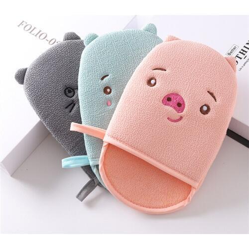100pcs Cute Cartoon Girl Bath Towel Gloves Bath Shower Candy Colors Body Wash Skin Spa Bath Scrubber Clean Brush Bath Amenities