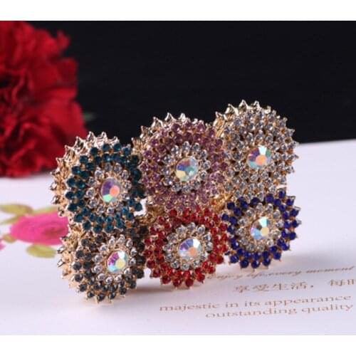 12pcs/lot strong magnetic brooch muslim Multicolor flower pattern magnet scarf buckle mixed color hijab pins
