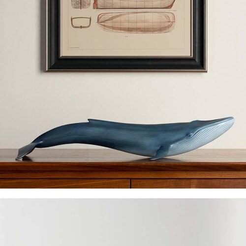 2021 Home Company SHOP BAR High grade decorative art Bronze carving Good luck Blue whale Fish bring fortune GOOD LUCK statue