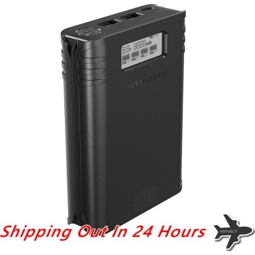 2021 NITECORE F4 FlexBank 2 in 1 Outdoor Power Bank 4Bay USB Charger Outdoor Travel Power Adapter Smart Li-ion IMR 18650 Battery